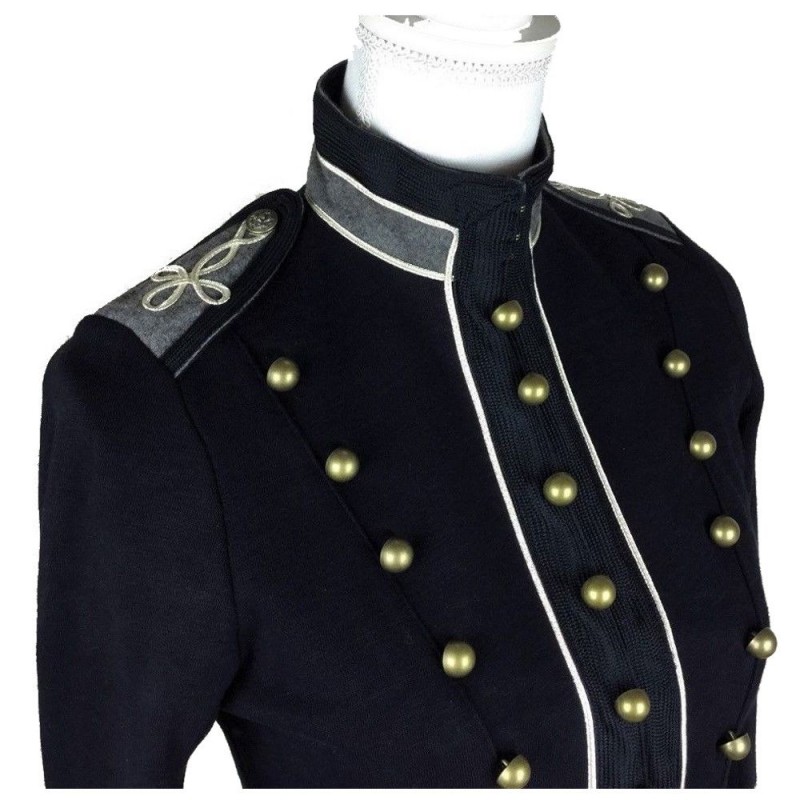Women Army Military Officer Jacket Denim & Supply Ralph Lauren Embroidered Officer Band Coat